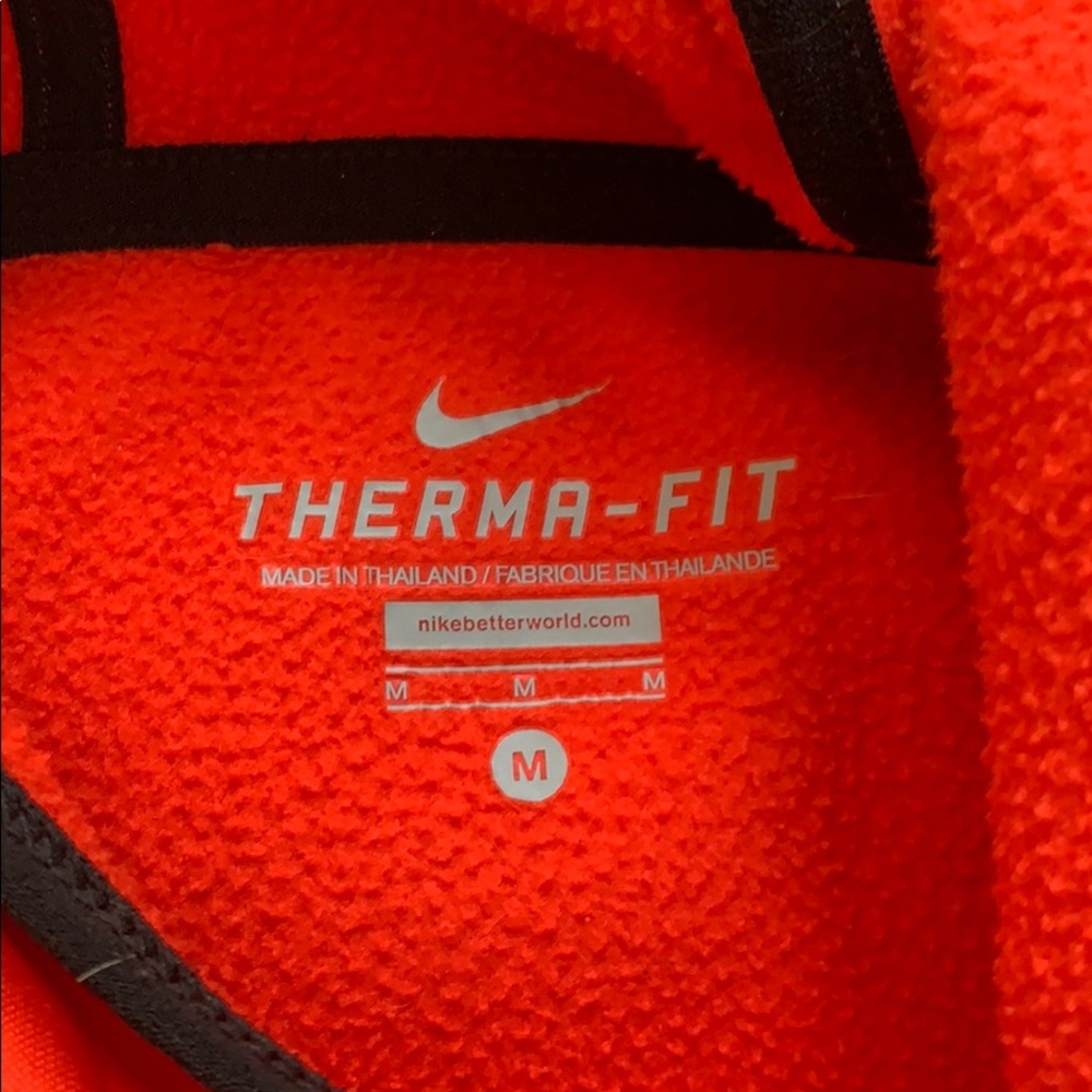 Orange-Red Therma-Fit Nike Hooded Sweatshirt - Med - Picture 6 of 8